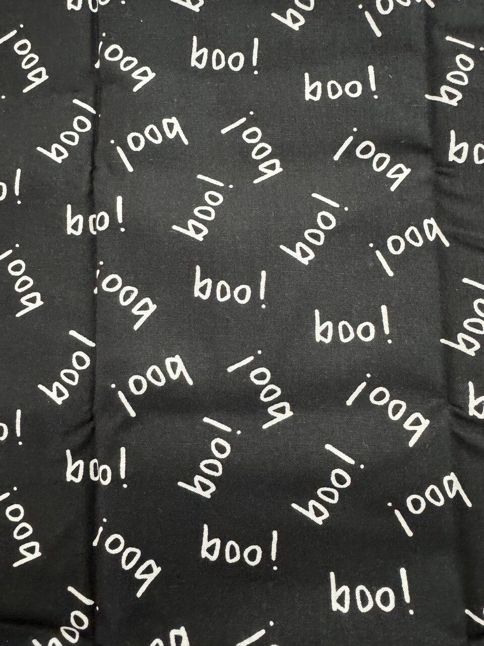 David Textiles 1 Yard PRECUT Halloween BOO on Black 100% Cotton
